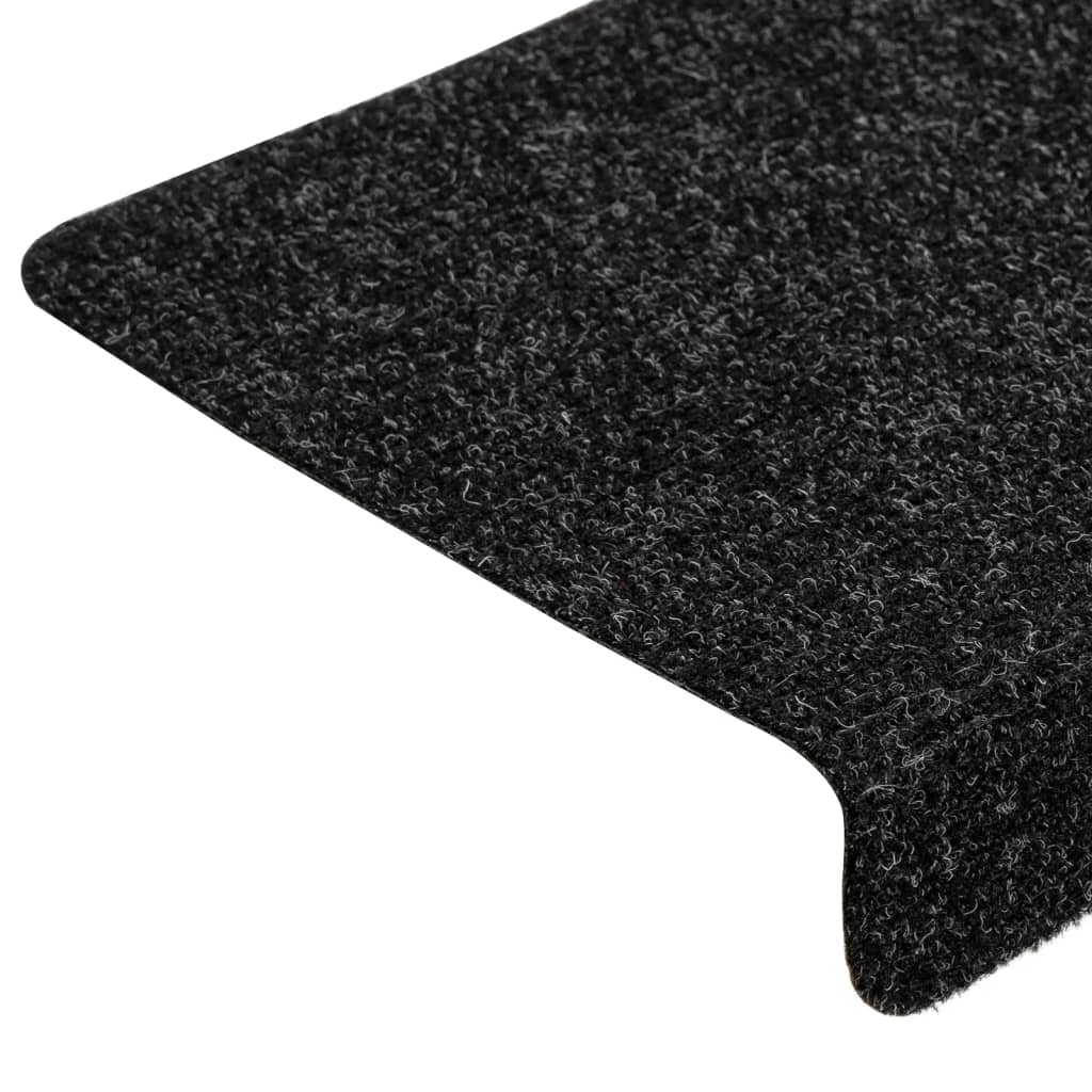 Stufenmatten Selbstklebend 15 Stk. 65x21x4 cm Schwarz Rechteckiger Rand