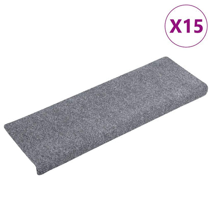 Stufenmatten Selbstklebend 15 Stk. 65x21x4 cm Hellgrau Rechteckiger Rand