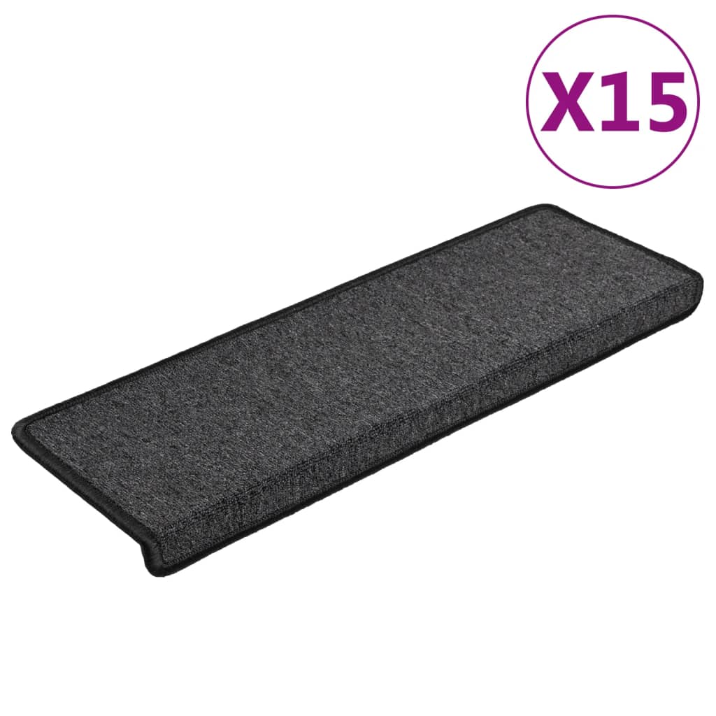 Stufenmatten 15 Stk. 65x21x4 cm Anthrazit Rechteckiger Rand