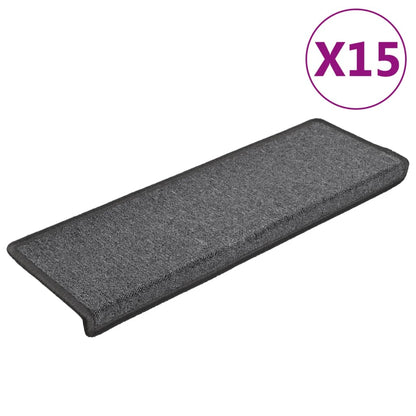 Stufenmatten 15 Stk. 65x21x4 cm Dunkelgrau Rechteckiger Rand
