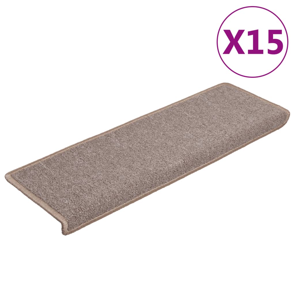Stufenmatten 15 Stk. 65x21x4 cm Hellbraun Rechteckiger Rand