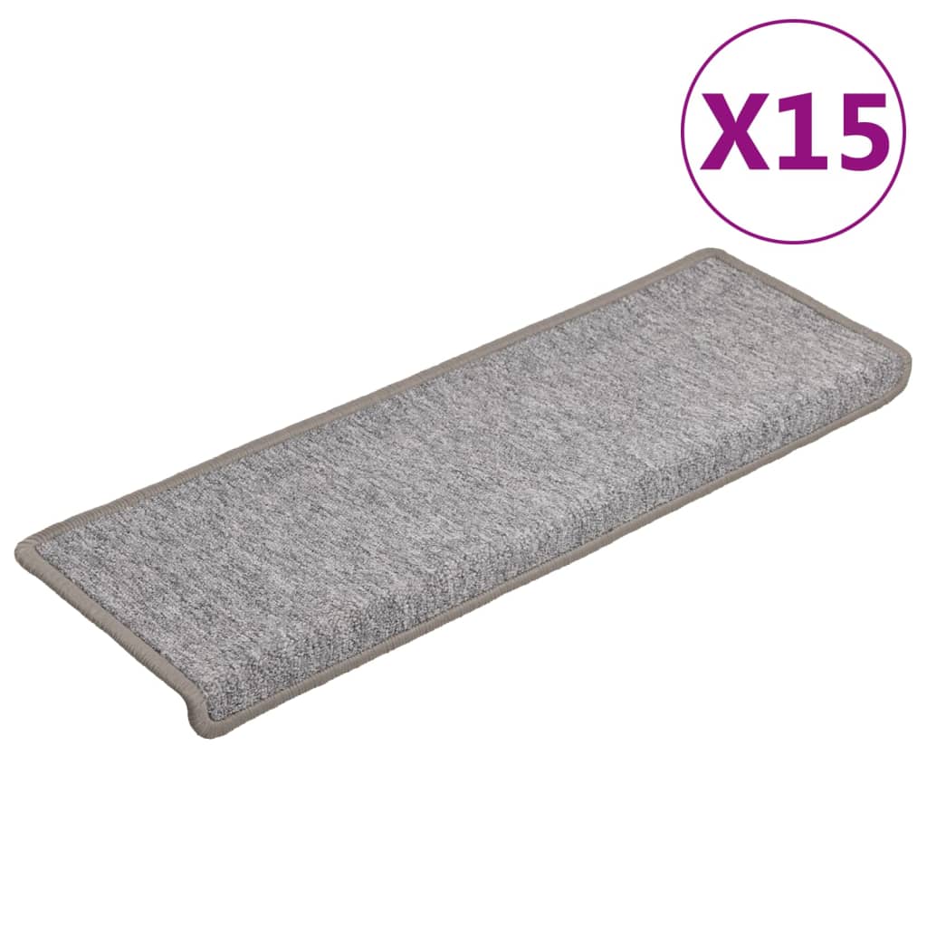 Stufenmatten 15 Stk. 65x21x4 cm Hellgrau Rechteckiger Rand