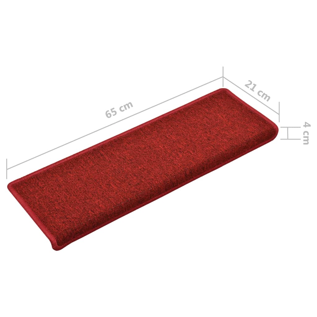 Stufenmatten 15 Stk. 65x21x4 cm Bordeaux Rechteckiger Rand