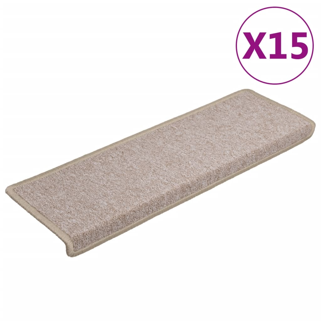 Stufenmatten 15 Stk. 65x21x4 cm Taupe Rechteckiger Rand