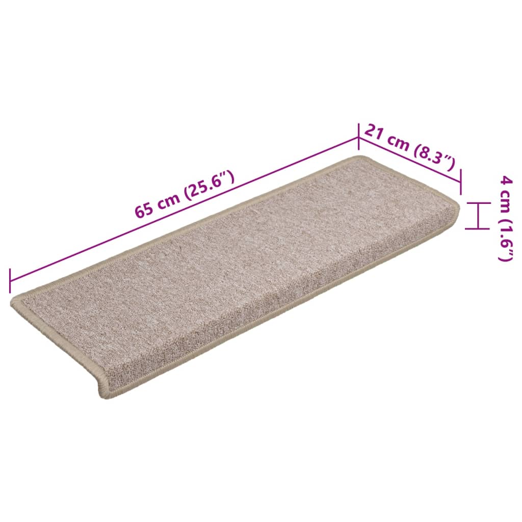Stufenmatten 15 Stk. 65x21x4 cm Taupe Rechteckiger Rand