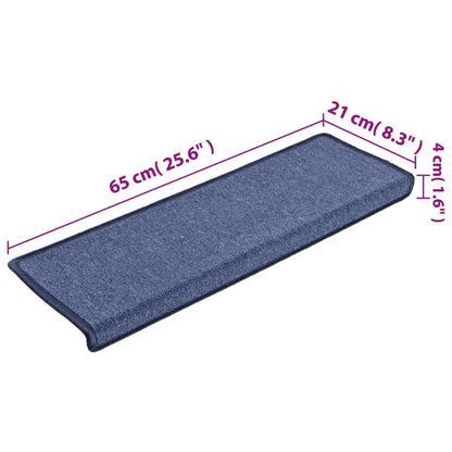 Stufenmatten 15 Stk. 65x21x4 cm Blau Rechteckiger Rand