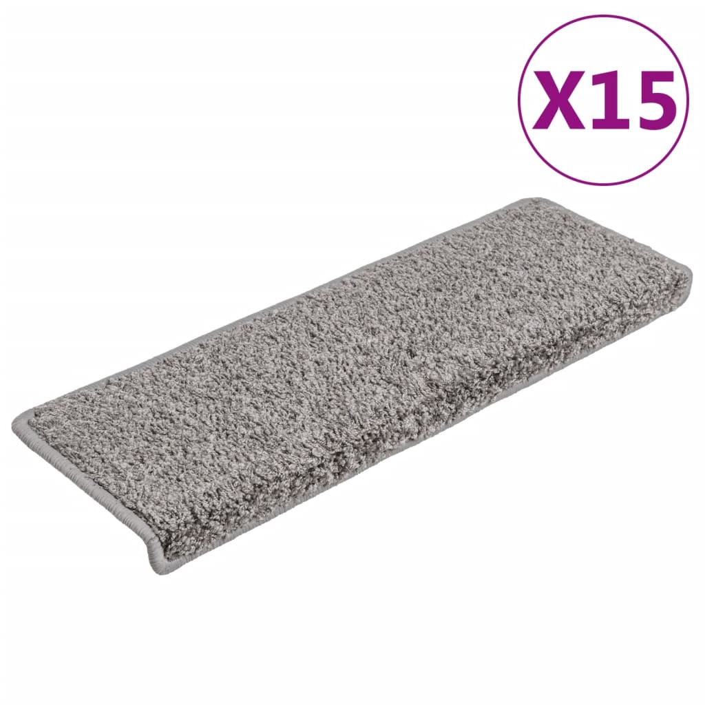 Stufenmatten 15 Stk. 65x21x4 cm Grau Rechteckiger Rand