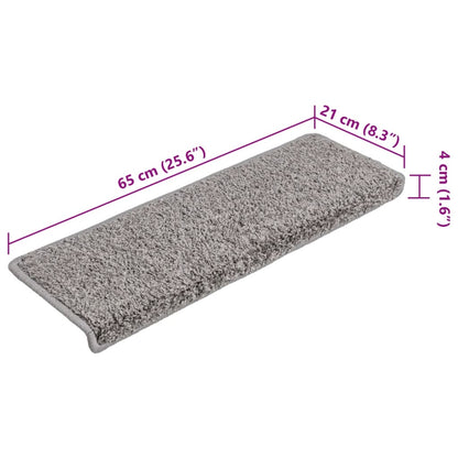 Stufenmatten 15 Stk. 65x21x4 cm Grau Rechteckiger Rand