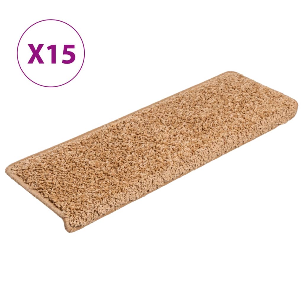 Stufenmatten 15 Stk. 65x21x4 cm Beige Rechteckiger Rand