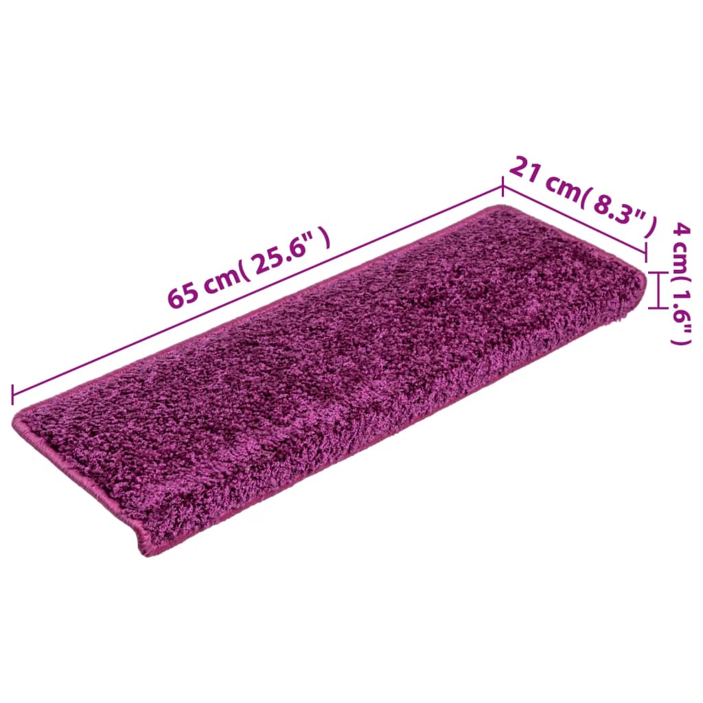 Stufenmatten 15 Stk. 65x21x4 cm Violett Rechteckiger Rand
