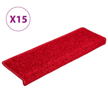 Stufenmatten 15 Stk. 65x21x4 cm Rot Rechteckiger Rand