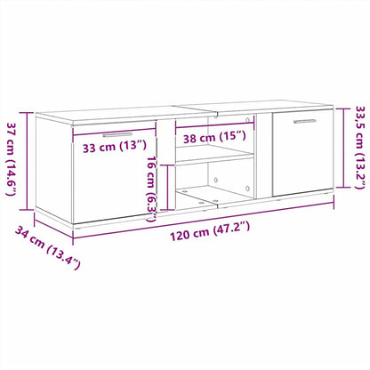TV-Schrank Schwarz 120x34x37 cm Holzwerkstoff