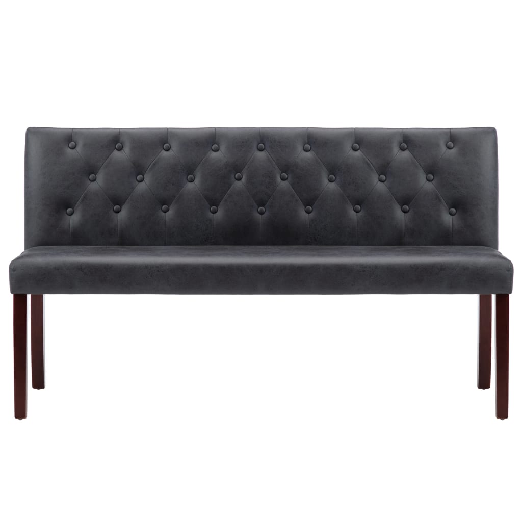 Sitzbank 148,5 cm Grau Wildleder-Optik