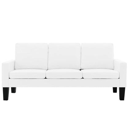 3-Sitzer-Sofa Weiß Kunstleder