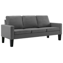 3-Sitzer-Sofa Grau Kunstleder