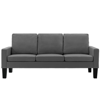 3-Sitzer-Sofa Grau Kunstleder