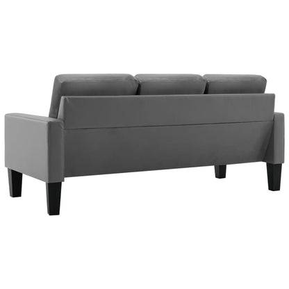 3-Sitzer-Sofa Grau Kunstleder