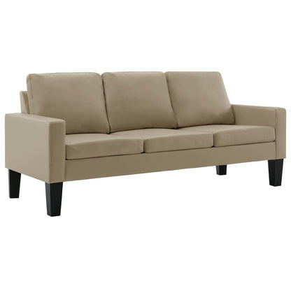 3-Sitzer-Sofa Cappuccino-Braun Kunstleder