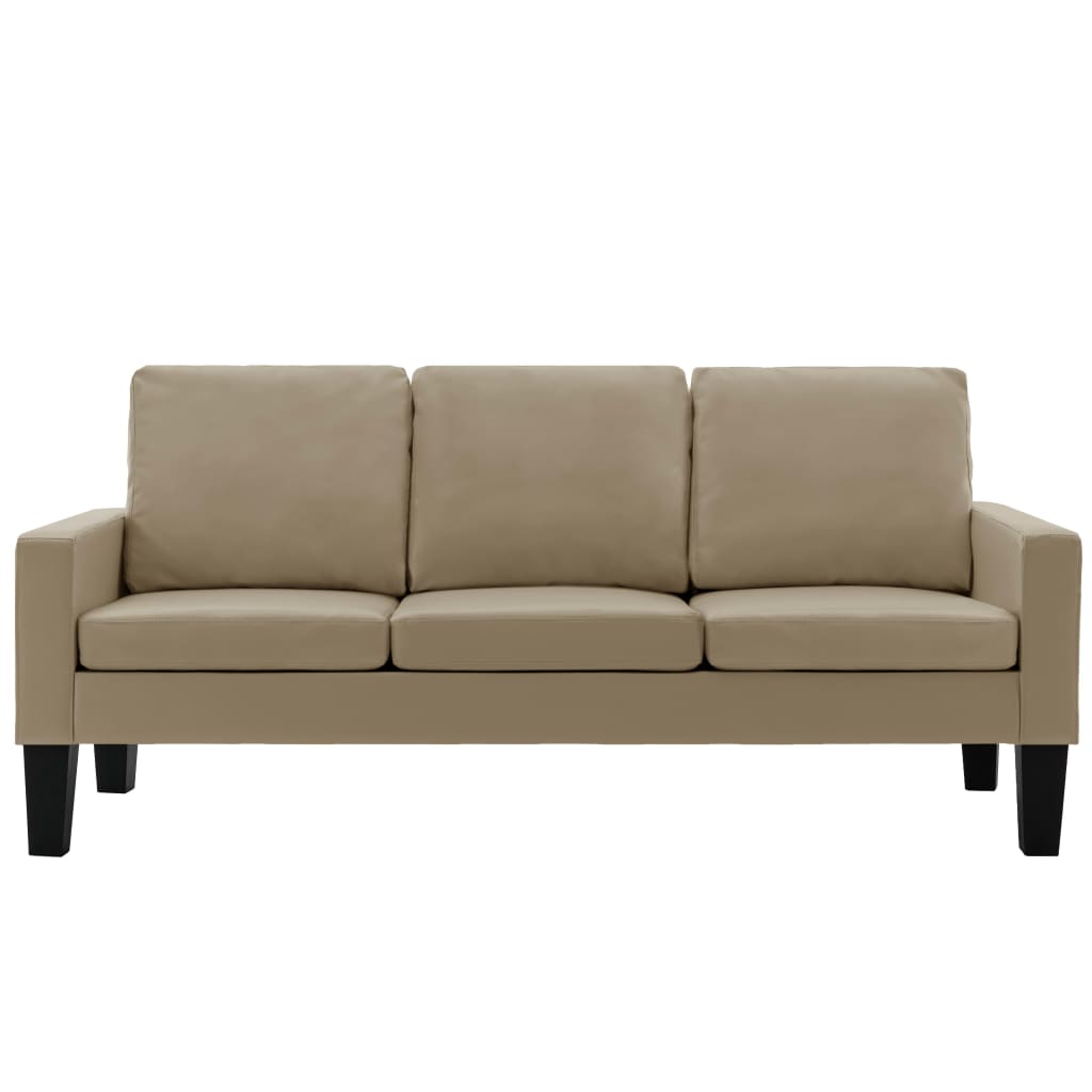 3-Sitzer-Sofa Cappuccino-Braun Kunstleder