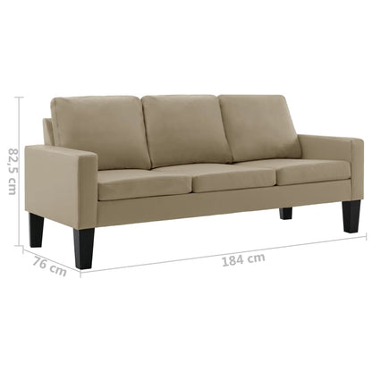 3-Sitzer-Sofa Cappuccino-Braun Kunstleder