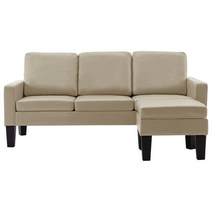 3-Sitzer-Sofa mit Hocker Cappuccino-Braun Kunstleder