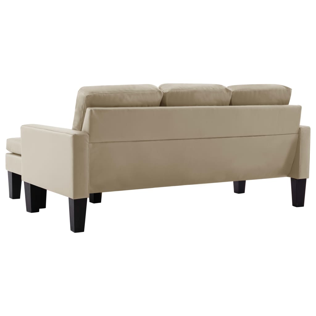 3-Sitzer-Sofa mit Hocker Cappuccino-Braun Kunstleder