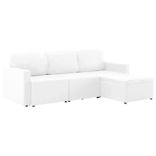 3-Sitzer Schlafsofa Modular Weiß Kunstleder