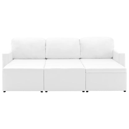 3-Sitzer Schlafsofa Modular Weiß Kunstleder