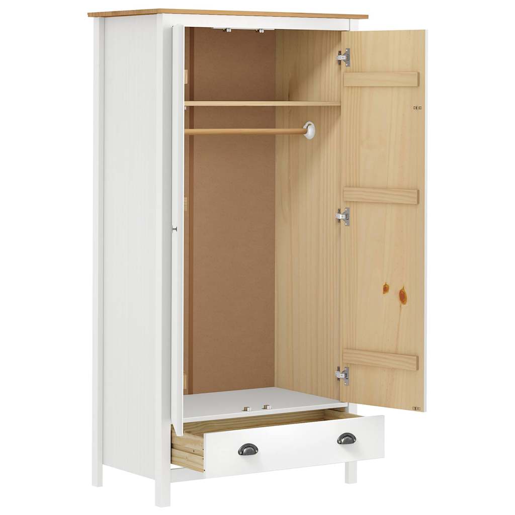 Kleiderschrank mit 2 Türen Hill Weiß 89x50x170 cm Kiefernholz