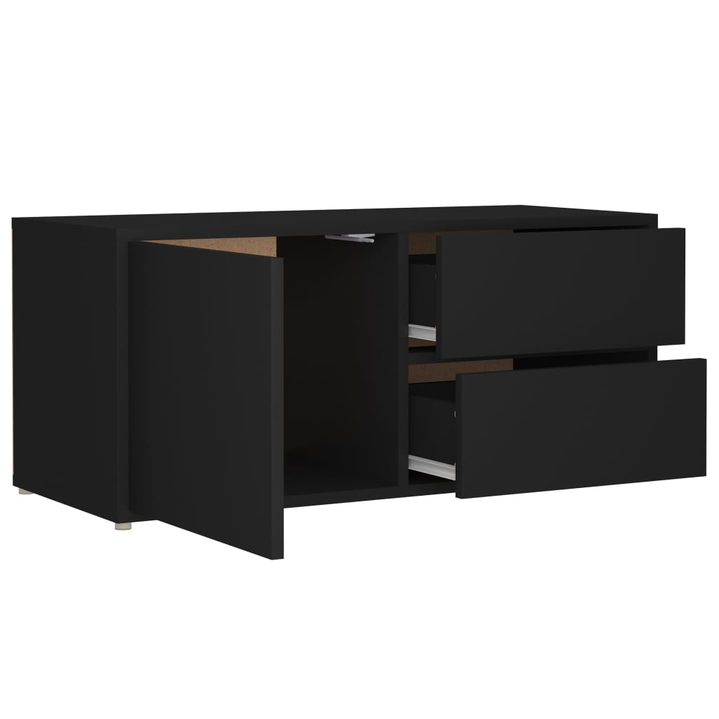 TV-Schrank Schwarz 80x34x36 cm Holzwerkstoff