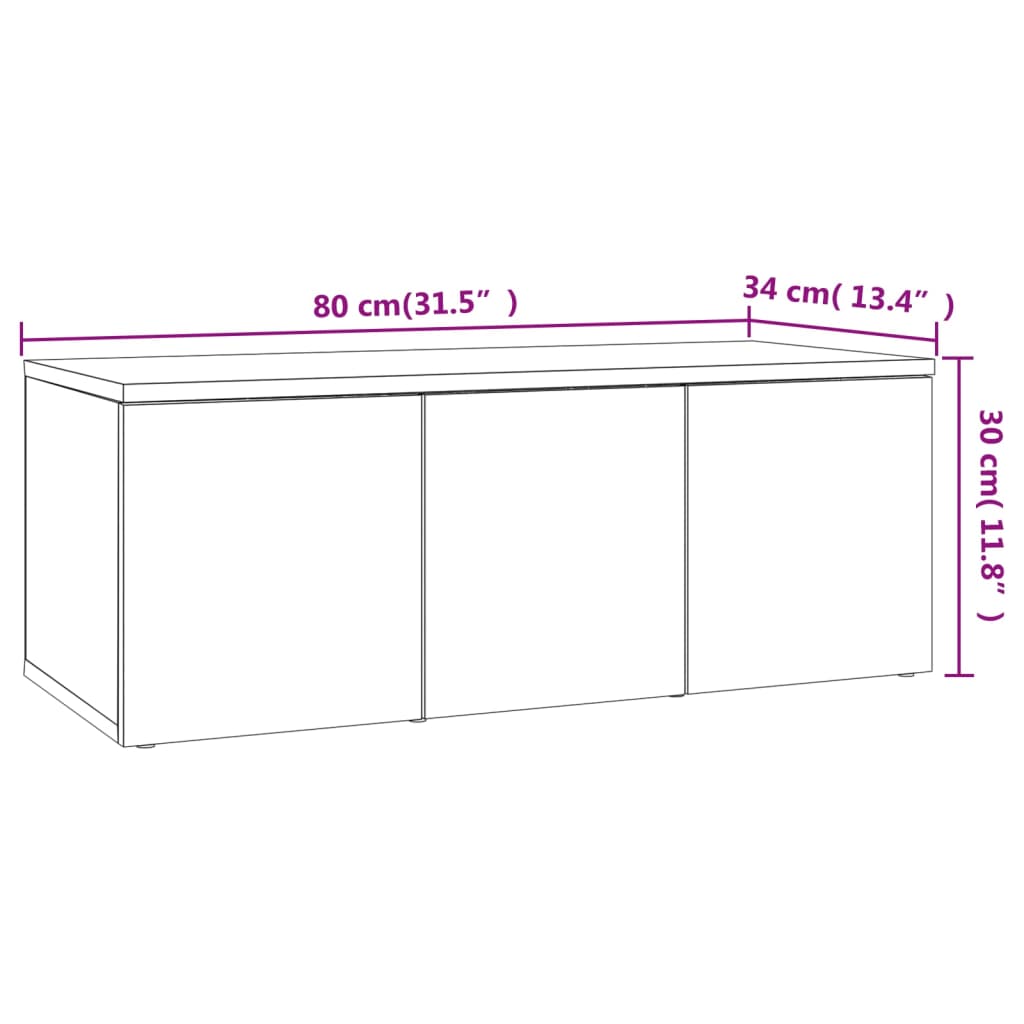 TV-Schrank Betongrau 80x34x30 cm Holzwerkstoff