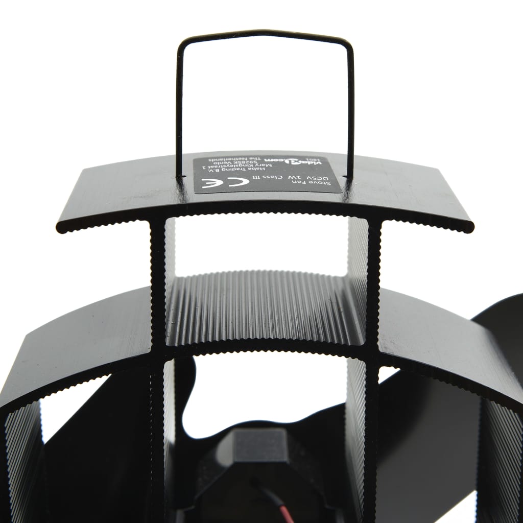 Ofenventilator Wärmebetrieben 2 Blätter Schwarz 21 x 10.5 x 22.5 cm (2 Flügel)