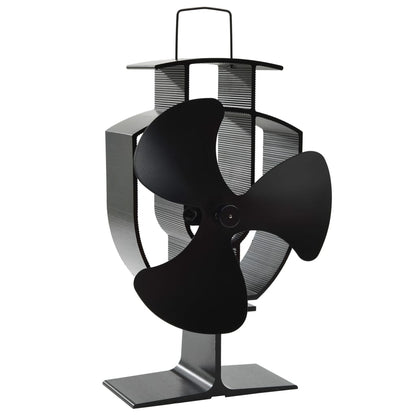 Ofenventilator Wärmebetrieben 3 Blätter Schwarz 13.5 x 8.5 x 22.5 cm (3 Flügel)