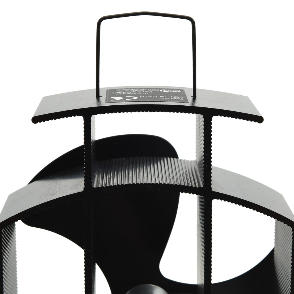 Ofenventilator Wärmebetrieben 3 Blätter Schwarz 13.5 x 8.5 x 22.5 cm (3 Flügel)