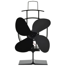 Ofenventilator Wärmebetrieben 4 Blätter Schwarz 18 x 9.5 x 22.5 cm (4 Flügel)