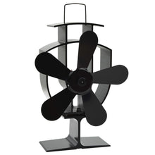 Ofenventilator Wärmebetrieben 5 Blätter Schwarz 16.5 x 8 x 22.5 cm (5 Flügel)