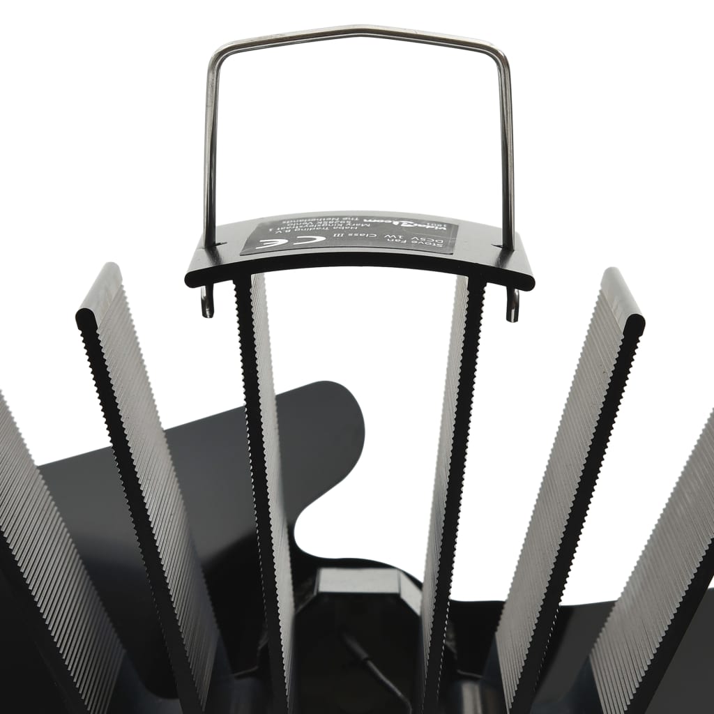 Ofenventilator Wärmebetrieben 2 Blätter Schwarz 21 x 12.5 x 21.5 cm (2 Flügel)