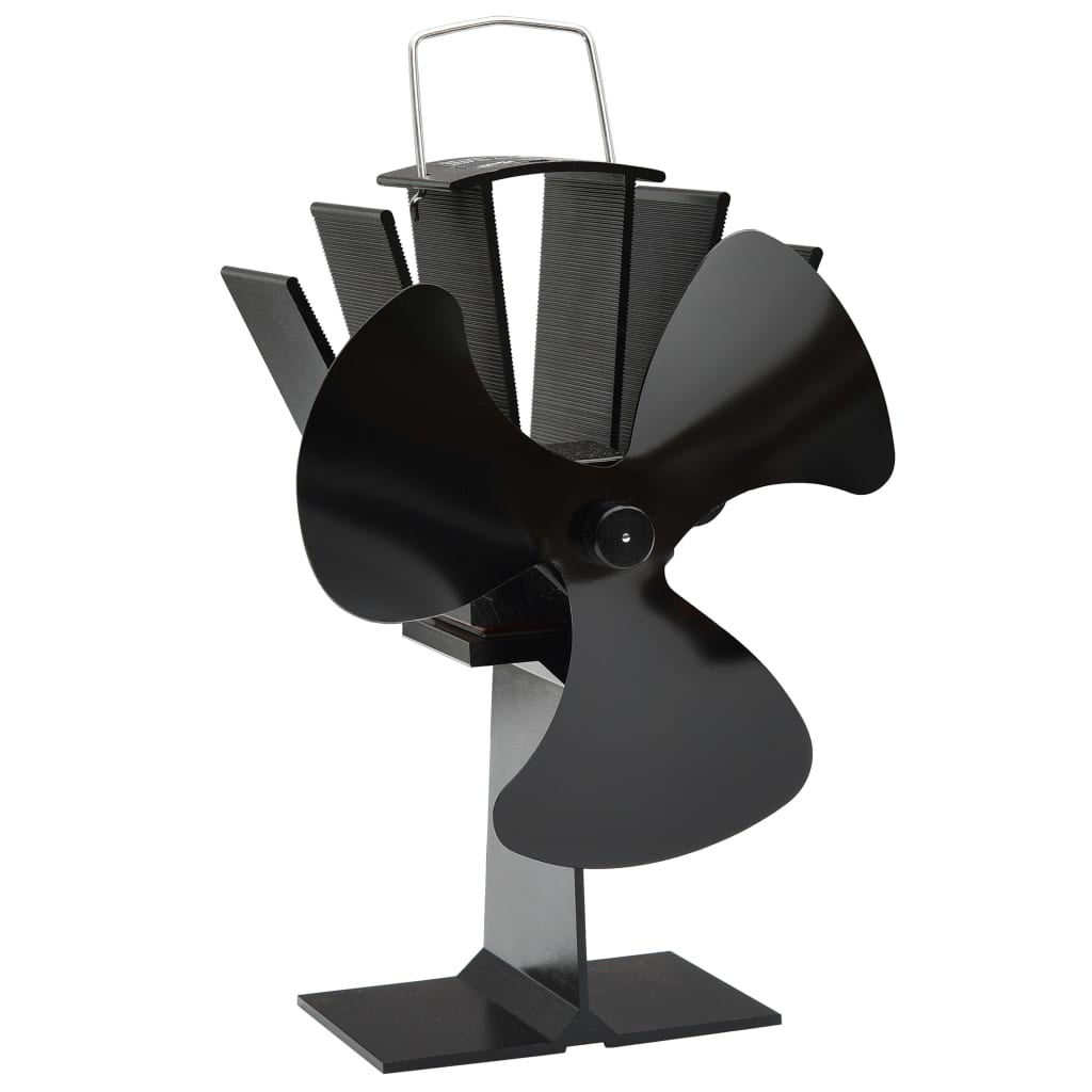 Ofenventilator Wärmebetrieben 3 Blätter Schwarz 14.5 x 12 x 21.5 cm (3 Flügel)
