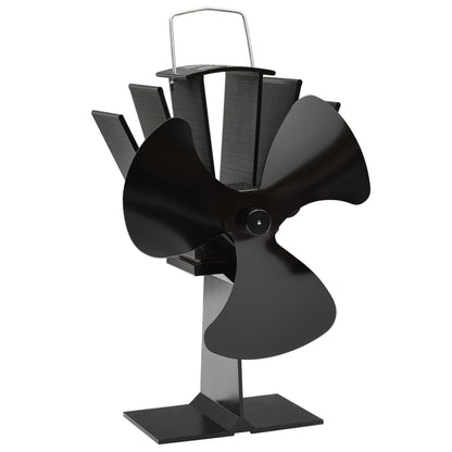 Ofenventilator Wärmebetrieben 3 Blätter Schwarz 14.5 x 12 x 21.5 cm (3 Flügel)