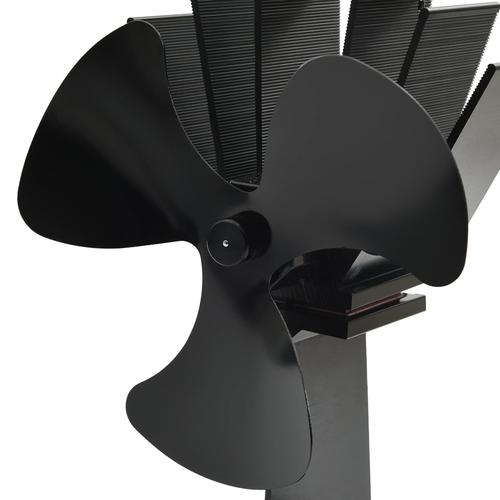 Ofenventilator Wärmebetrieben 3 Blätter Schwarz 14.5 x 12 x 21.5 cm (3 Flügel)