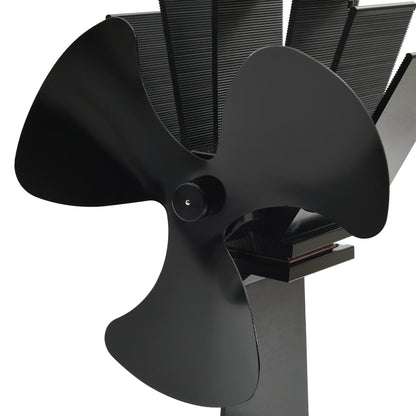 Ofenventilator Wärmebetrieben 3 Blätter Schwarz 14.5 x 12 x 21.5 cm (3 Flügel)