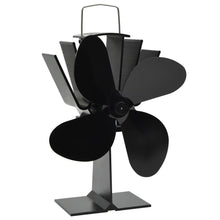 Ofenventilator Wärmebetrieben 4 Blätter Schwarz 18 x 11.5 x 21.5 cm (4 Flügel)