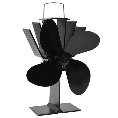 Ofenventilator Wärmebetrieben 4 Blätter Schwarz 18 x 11.5 x 21.5 cm (4 Flügel)