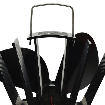 Ofenventilator Wärmebetrieben 4 Blätter Schwarz 18 x 11.5 x 21.5 cm (4 Flügel)
