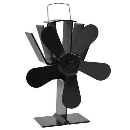 Ofenventilator Wärmebetrieben 5 Blätter Schwarz 16 x 11 x 21.5 cm (5 Flügel)