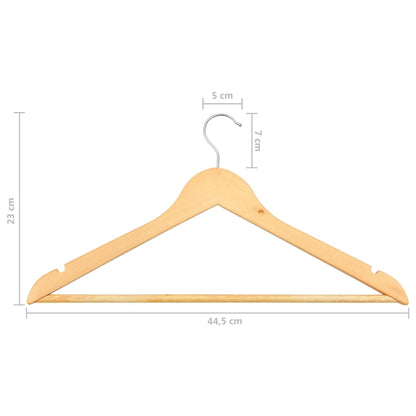 20 Stk. Kleiderbügel-Set Rutschfest Hartholz Braun
