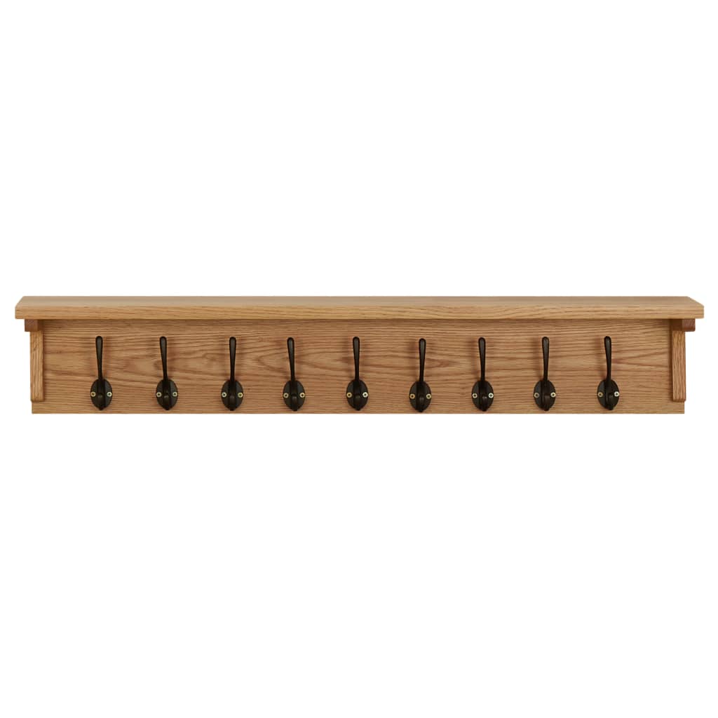 Wandgarderobe 90x16x16 cm Massivholz Eiche