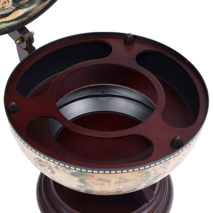 Globus-Minibar Flaschenregal Eukalyptusholz Weiß Weiß und braun