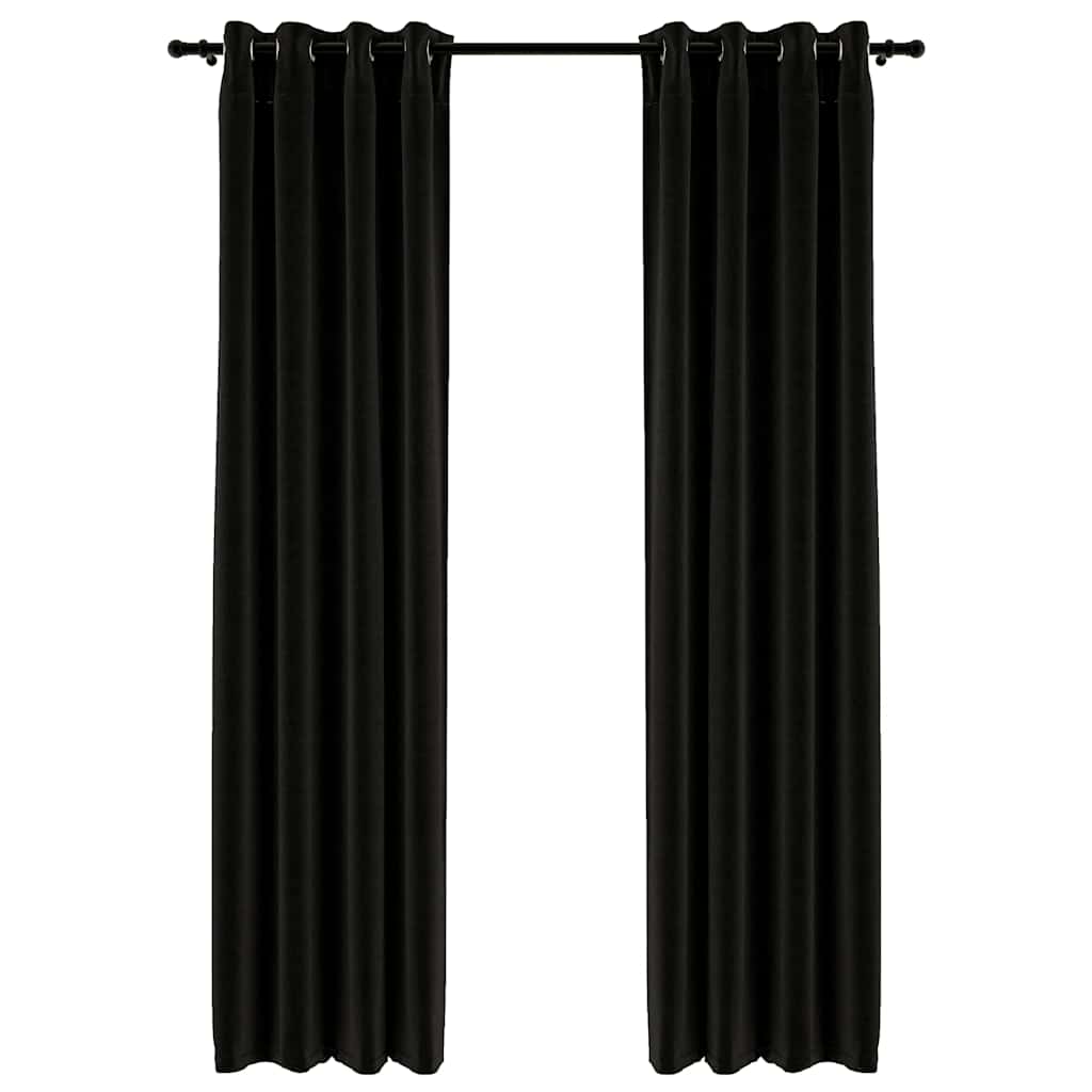 Verdunkelungsvorhänge Leinenoptik 2 Stk. Anthrazit 140x245 cm
