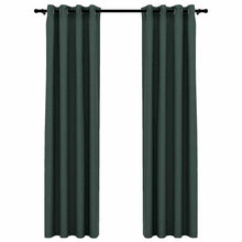 Verdunkelungsvorhänge Ösen Leinenoptik 2 Stk. Grün 140x245 cm